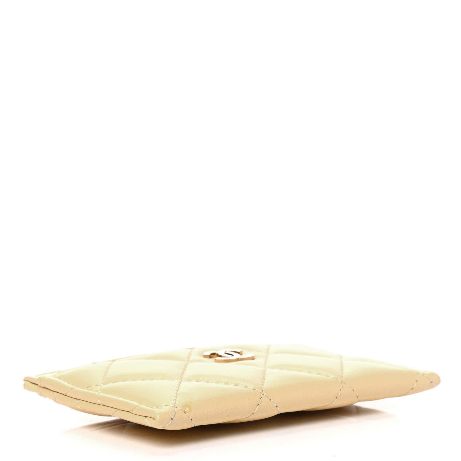 Chanel Lambskin Quilted Card Holder Yellow 3 of 4