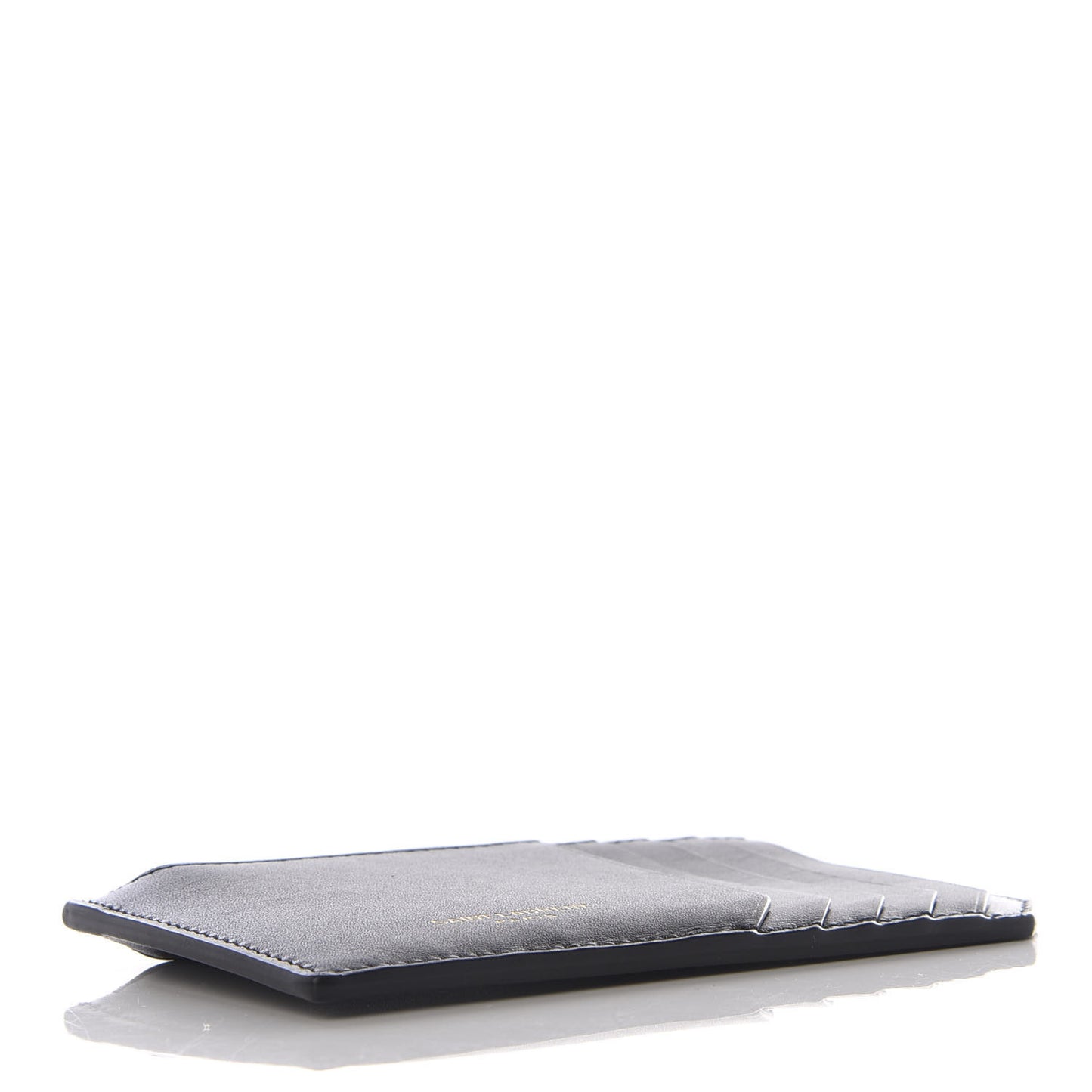 Calfskin 5 Fragments Zip Pouch Card Holder Black