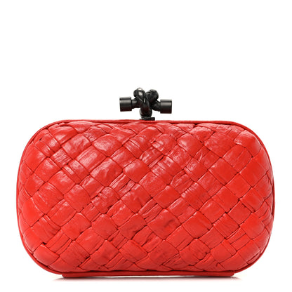 Bottega Veneta Nappa Intrecciato Knot Clutch Red 1 of 7