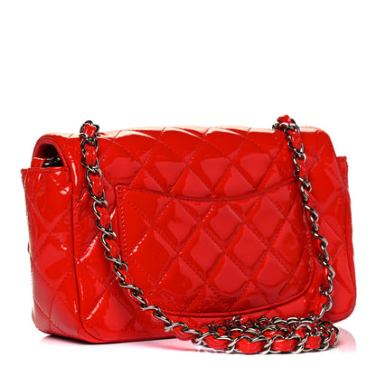 Chanel Patent Calfskin Quilted Mini Rectangular Flap Red 3 of 9