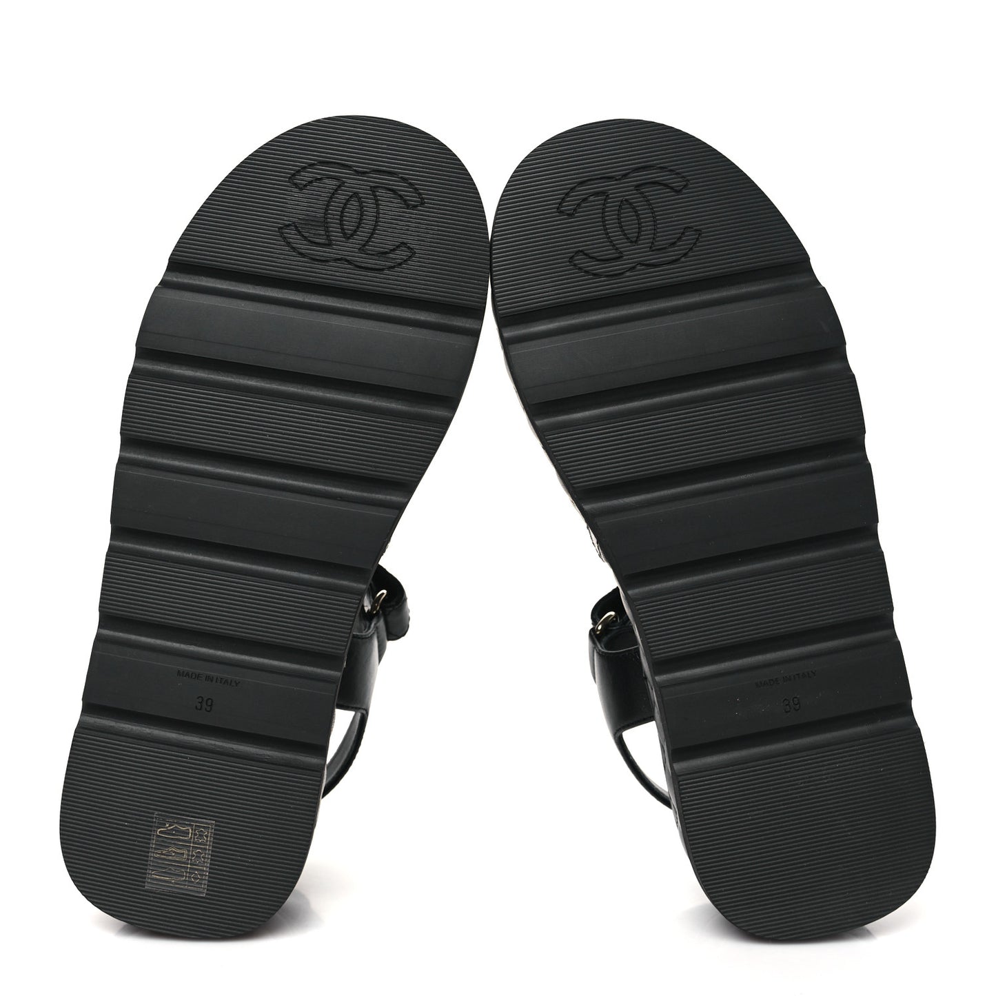 Lambskin Quilted Platform Sandals 39 Black