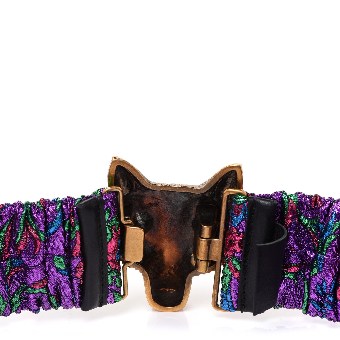 Satin Fox Head Buckle Belt Multicolor