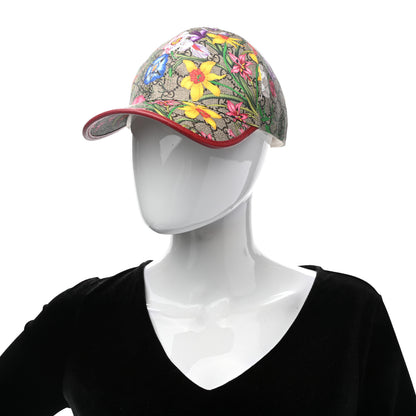Gucci GG Supreme Flora Claudia Baseball Hat 57 M Red 2 of 11