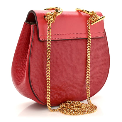 Chloe Grained Calfskin Lambskin Mini Bi-Color Drew Shoulder Bag Red 3 of 11