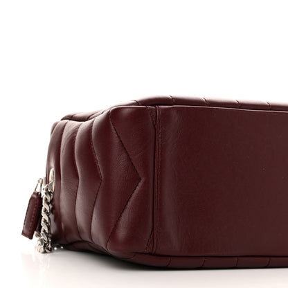 Saint Laurent Calfskin Y Quilted Monogram Small Loulou Bowling Bag Rouge Legion 9 of 10