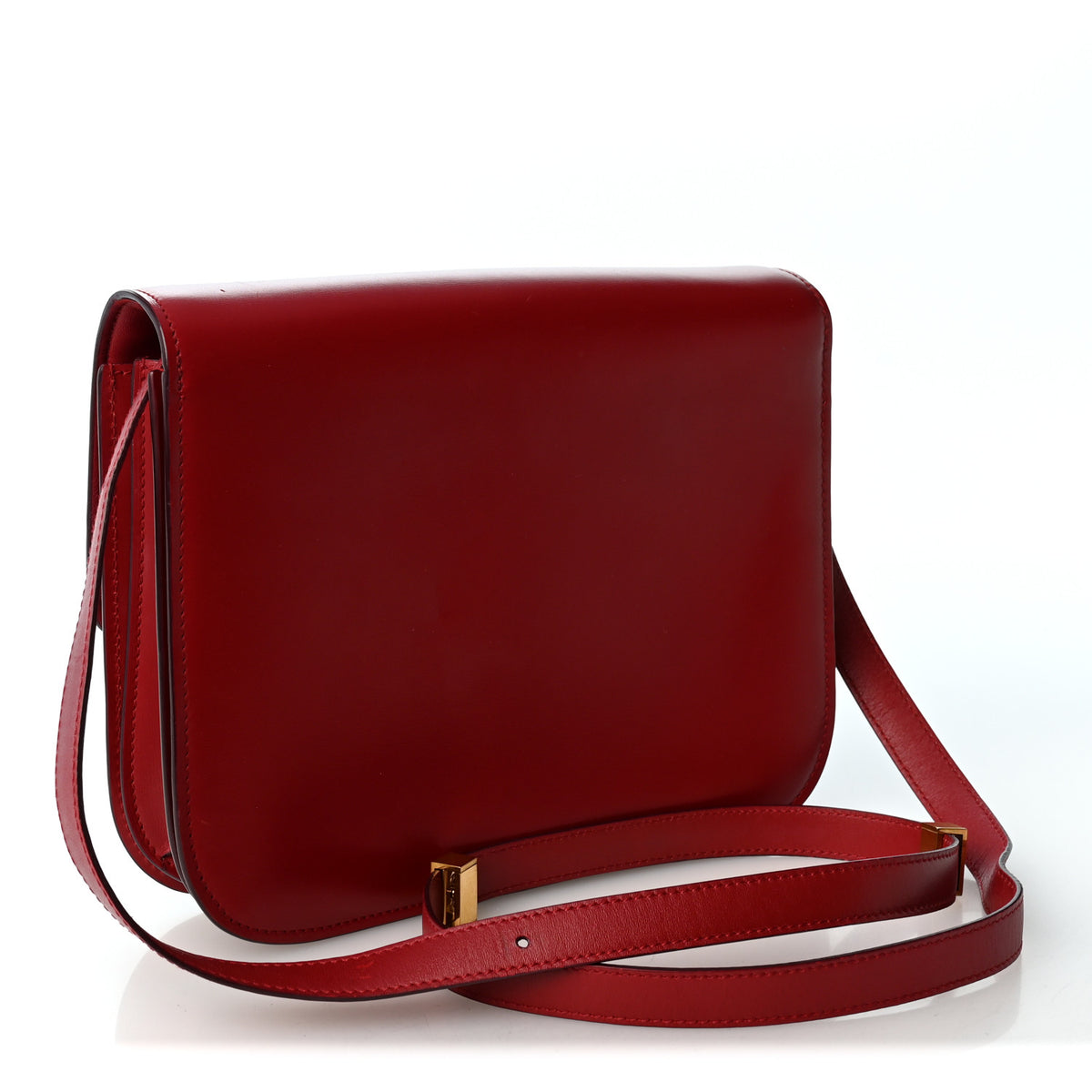 Celine Box Calfskin Medium Classic Box Flap Bag Red 2 of 9