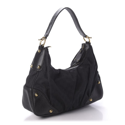 Gucci Monogram Medium Jockey Hobo Black 3 of 10