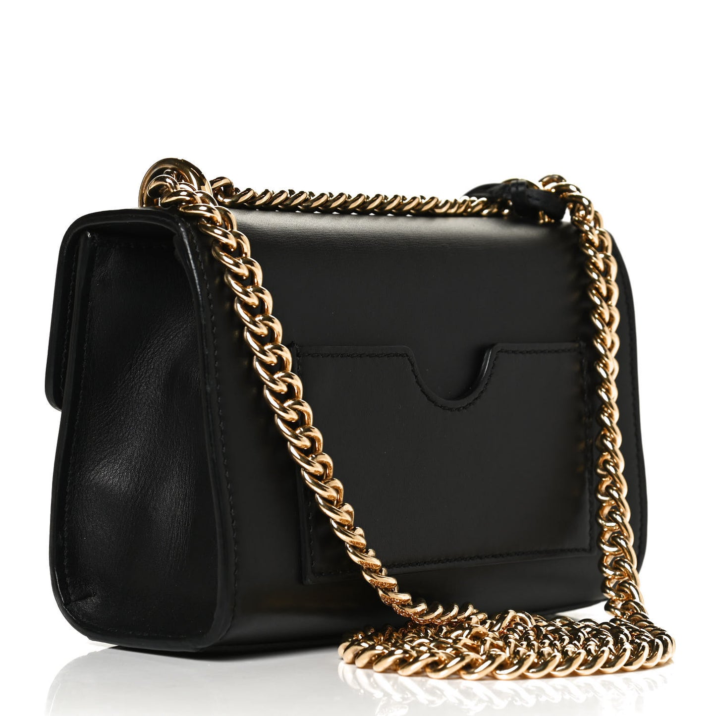 Calfskin Small Padlock Shoulder Bag Black