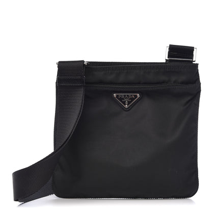 Prada Nylon Small Flat Messenger Bag Black 1 of 11