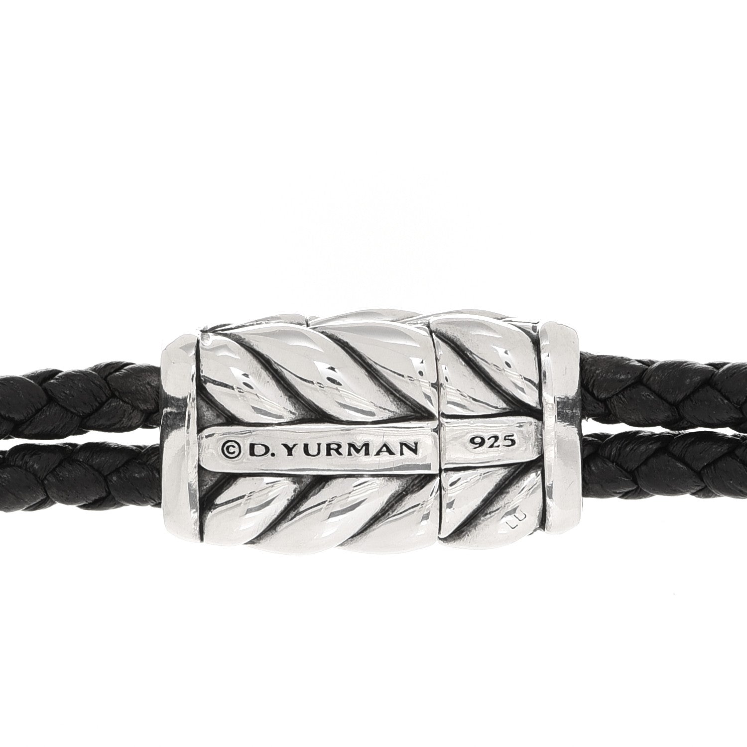 David Yurman Sterling Silver Leather Black Onyx Exotic Stone Station Bracelet 4 of 4