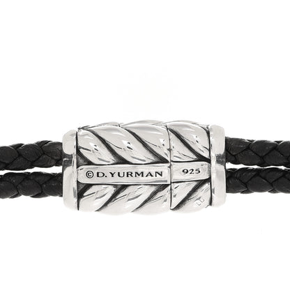 David Yurman Sterling Silver Leather Black Onyx Exotic Stone Station Bracelet 4 of 4