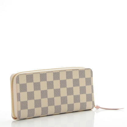 Louis Vuitton Damier Azur Clemence Wallet Rose Ballerine 3 of 6
