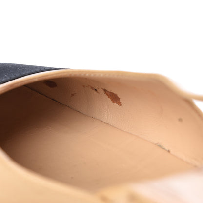 Chanel Goatskin Grosgrain Cap Toe CC Slingback Pumps 38.5 Beige Black 13 of 13