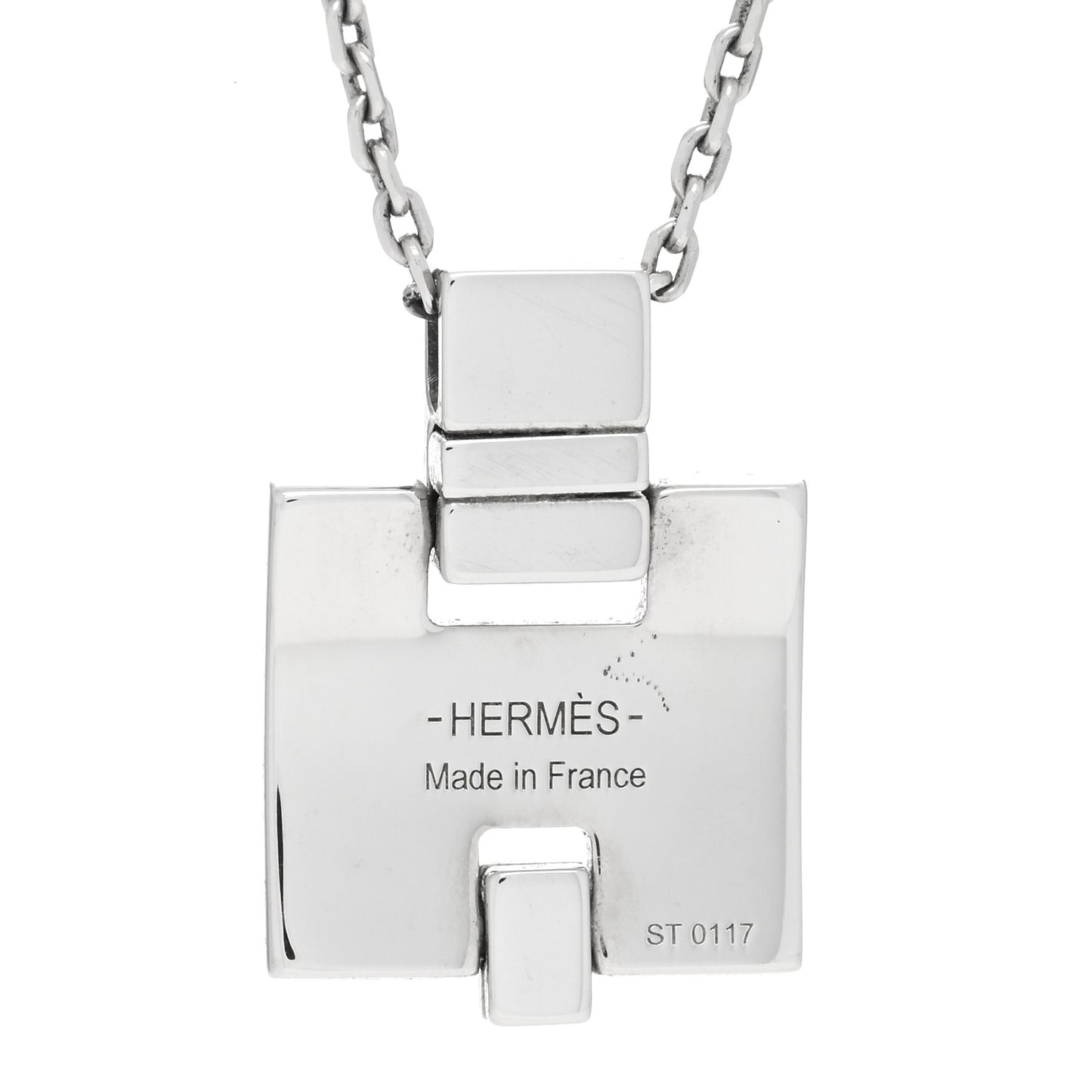Palladium Lacquered Eileen Pendant Necklace Orange Fonce