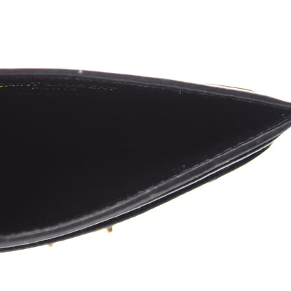 Saint Laurent Grain De Poudre Matelasse Chevron Monogram Credit Card Case Black 5 of 7