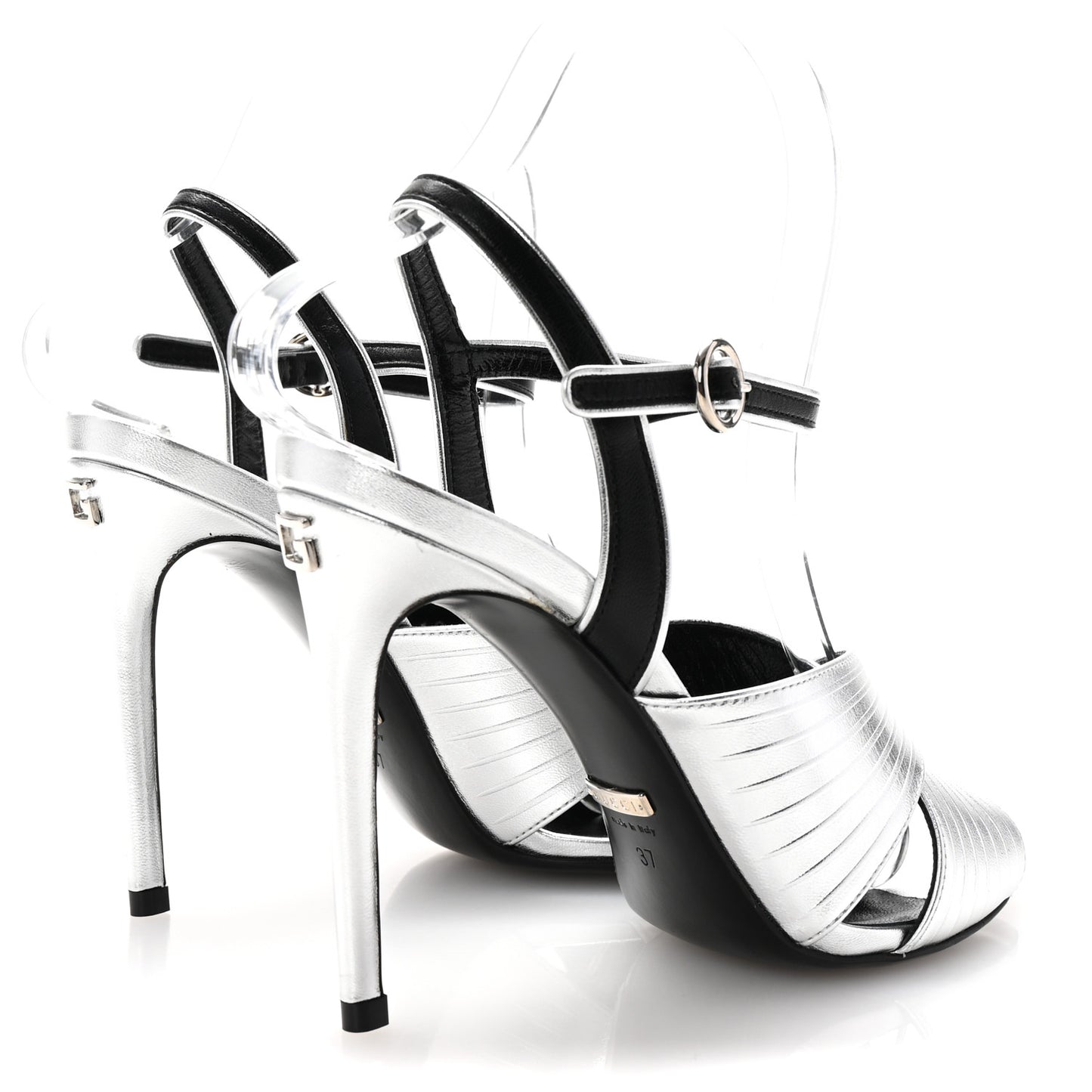 Malaga Kid Webby Crossover High Heel Sandals 37 Silver