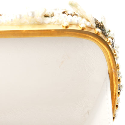 Alexander McQueen Embroidered Pearl Angel Knuckle Box Clutch Ivory Gold 15 of 15
