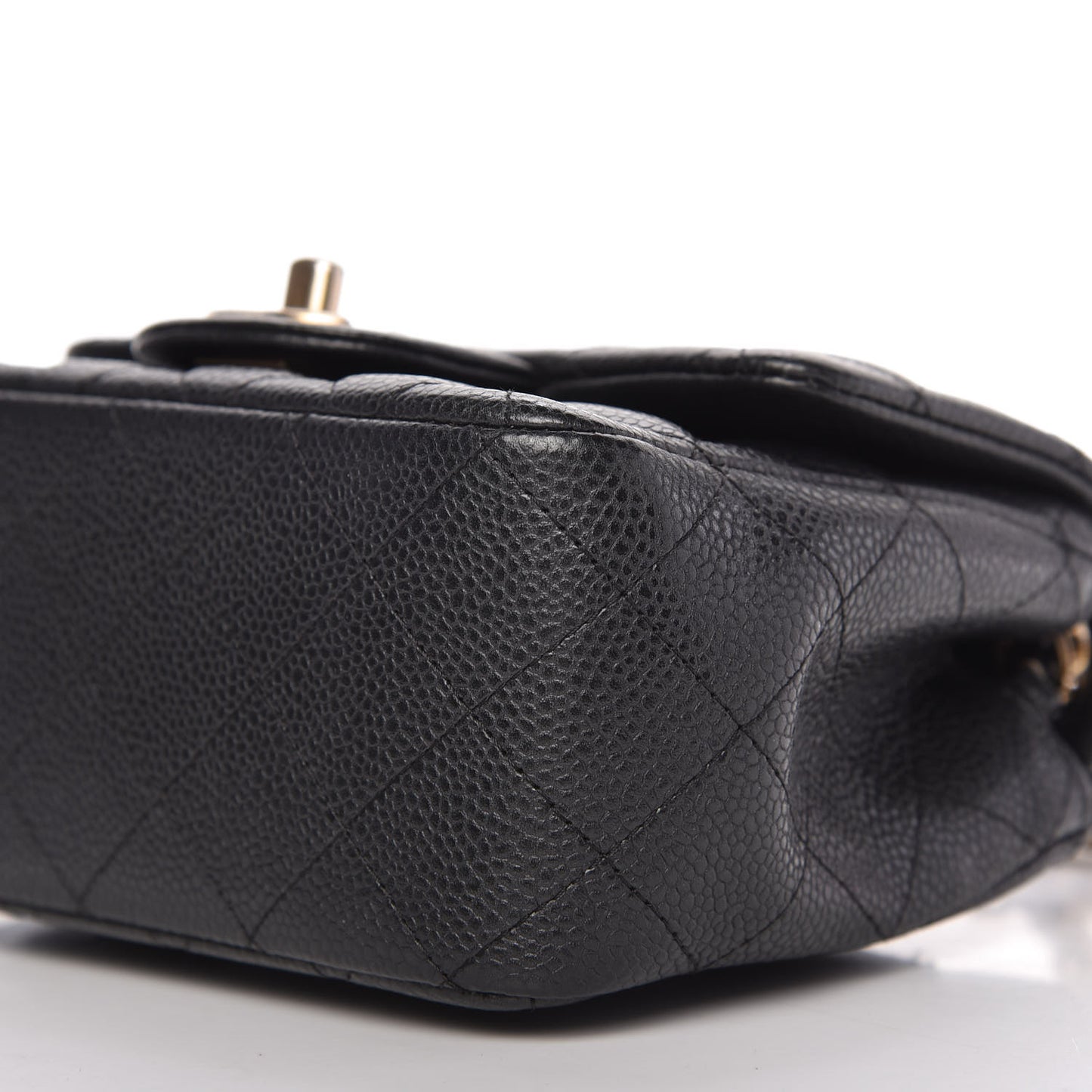 Caviar Quilted Mini Square Flap Dark Charcoal