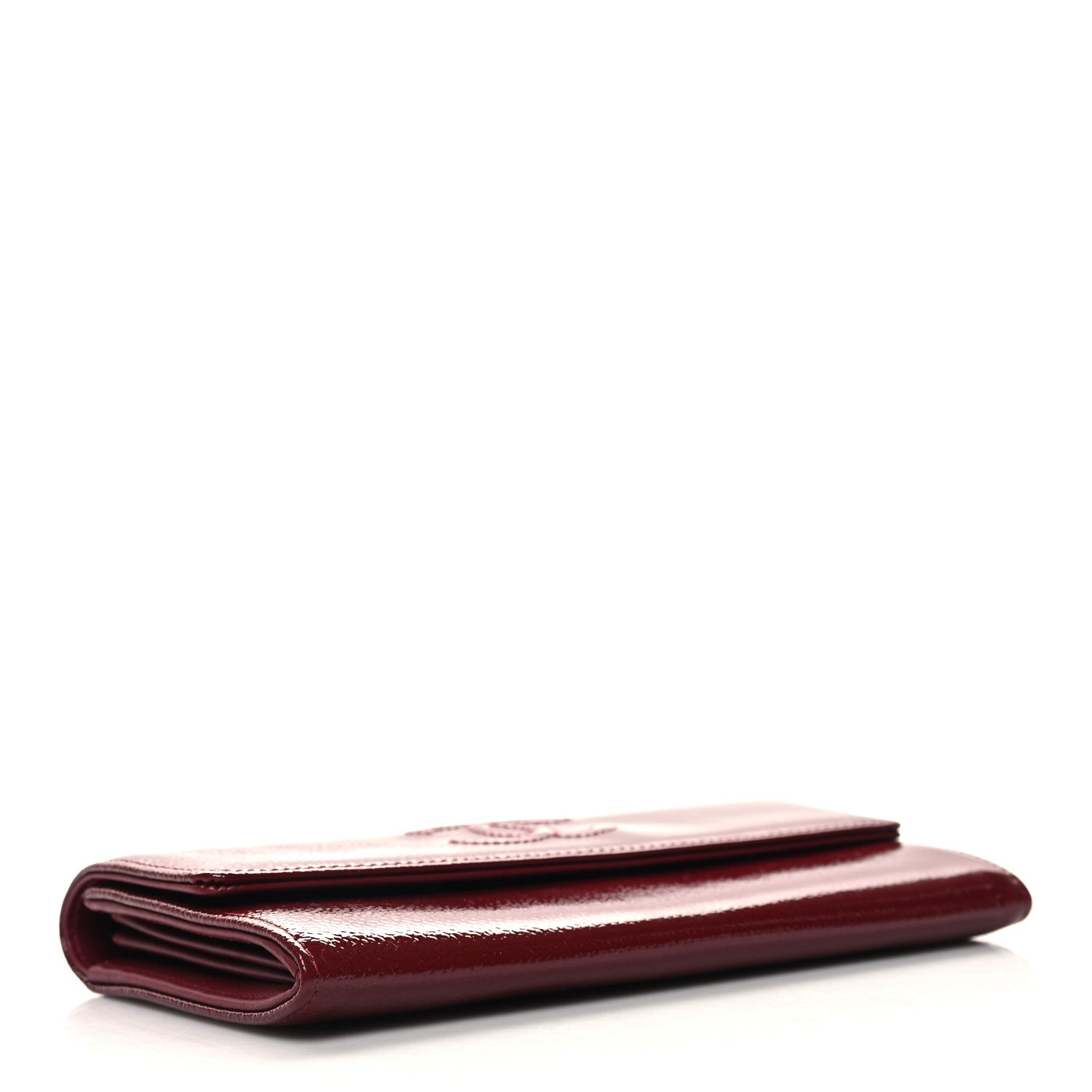 Chanel Patent Caviar Timeless CC Large Gusset Flap Wallet Burgundy 4 of 9