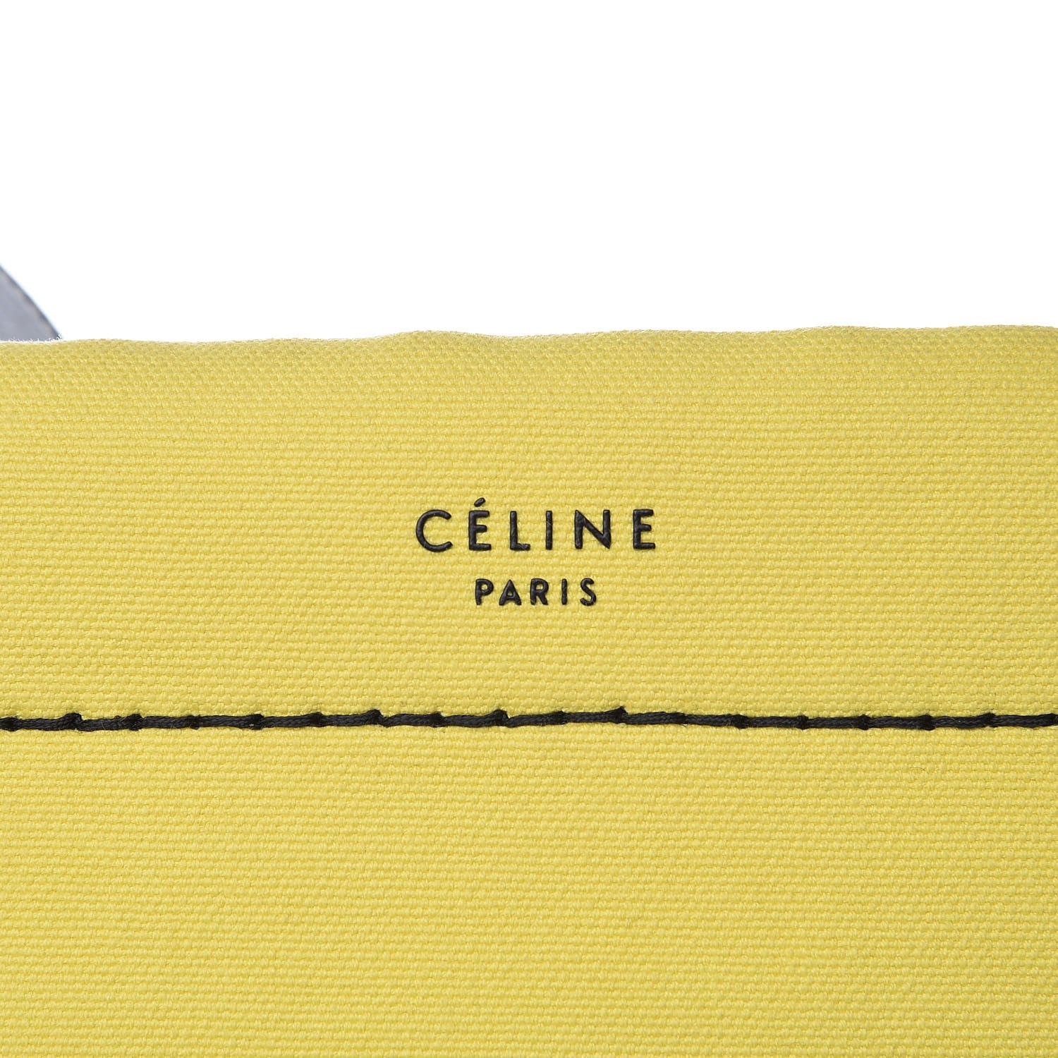 Celine Canvas Small Twisted Cabas Yellow Natural 7 of 12