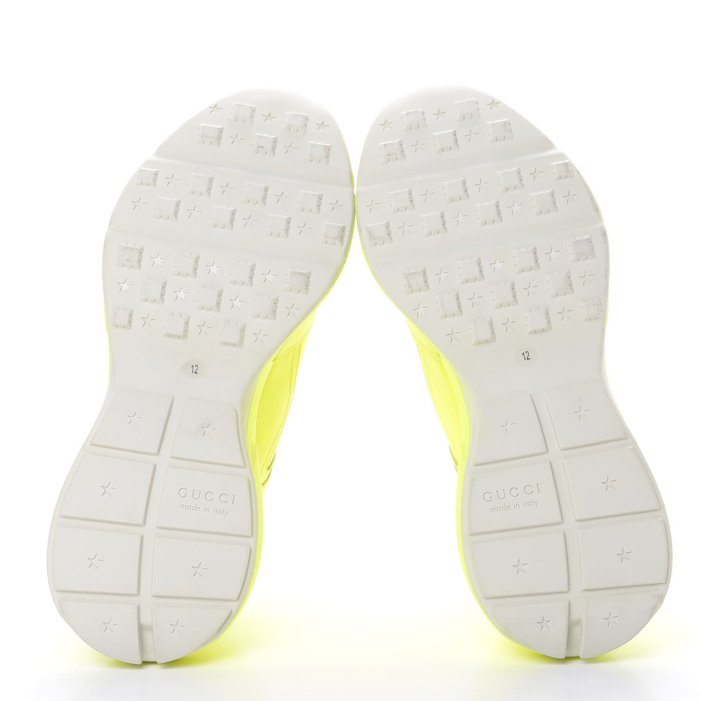 Calfskin Mens Rhyton Sneakers 12 Yellow Fluo