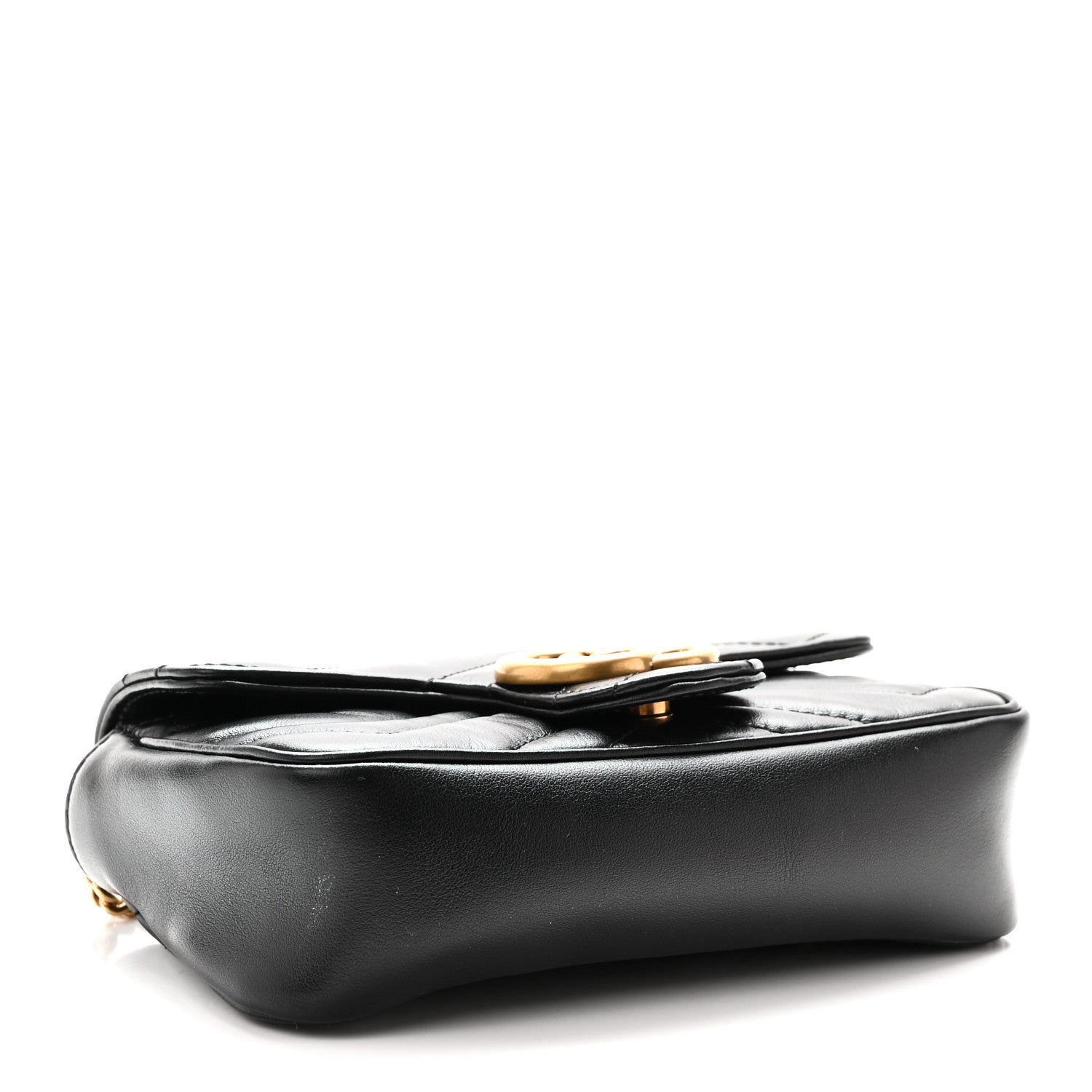 Gucci Calfskin Matelasse Super Mini GG Marmont Shoulder Bag Black 4 of 10