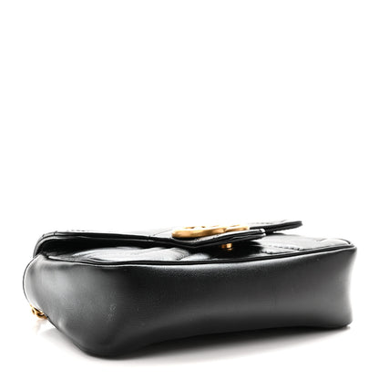 Gucci Calfskin Matelasse Super Mini GG Marmont Shoulder Bag Black 4 of 10