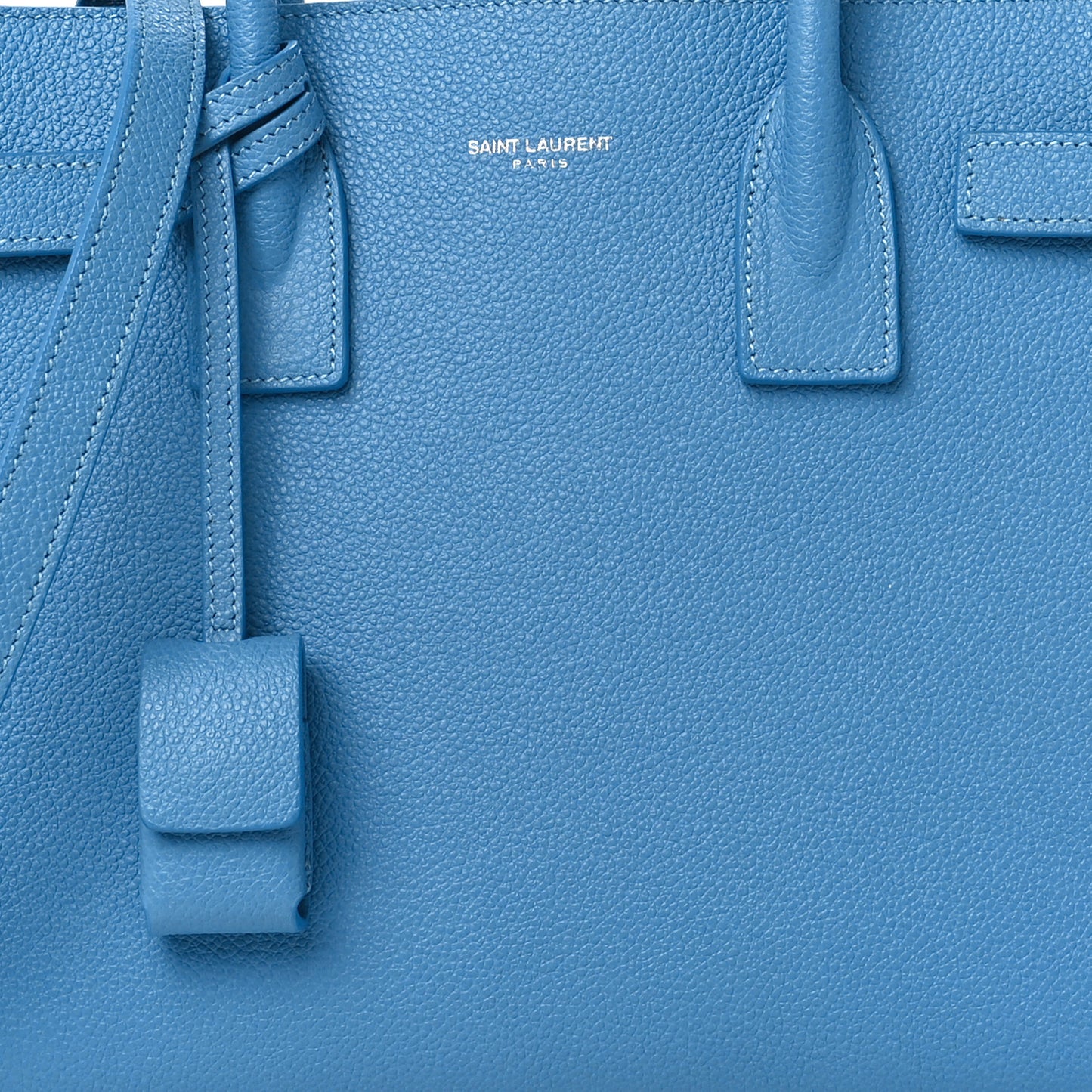 Grained Calfskin Baby Sac De Jour Blue Clair