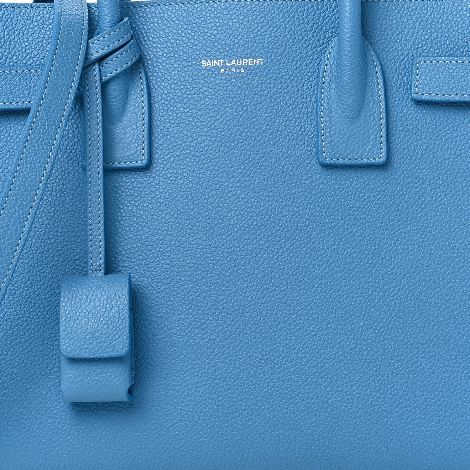 Saint Laurent Grained Calfskin Baby Sac De Jour Blue Clair 10 of 11