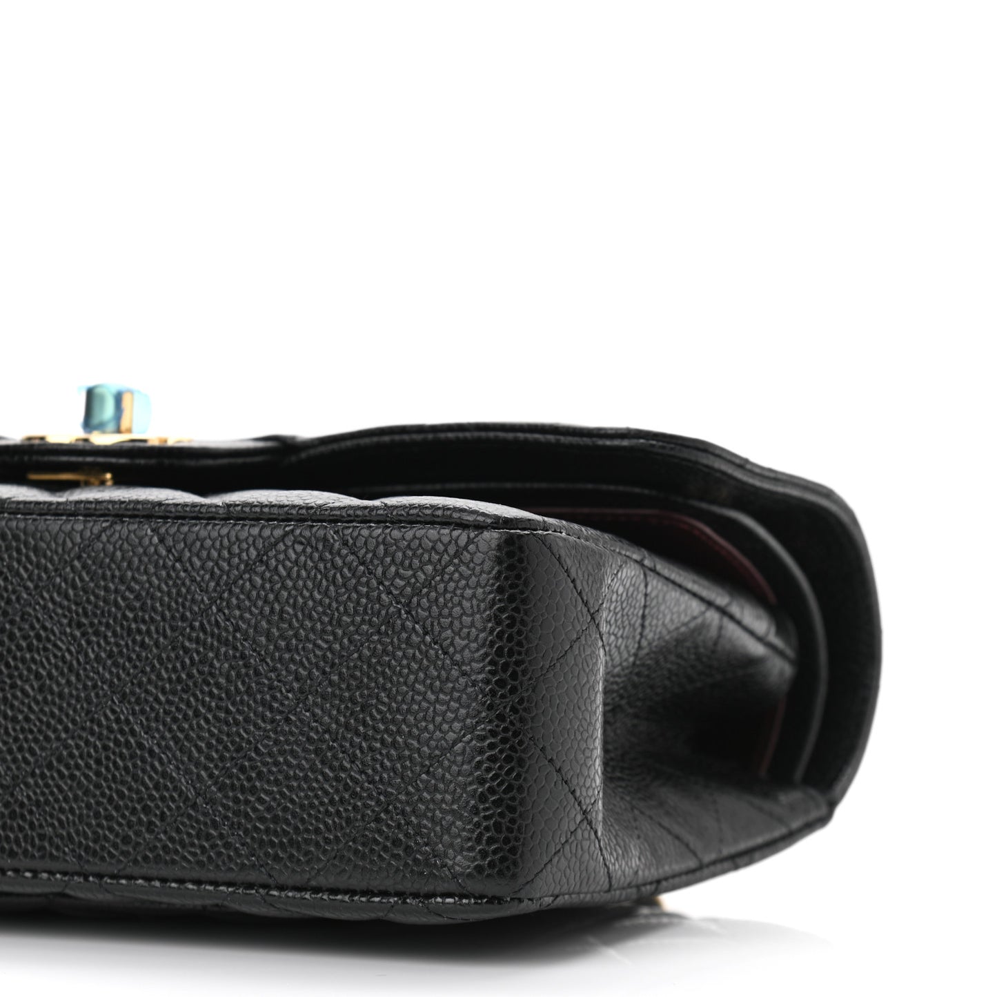 Caviar Quilted Small Double Flap Black