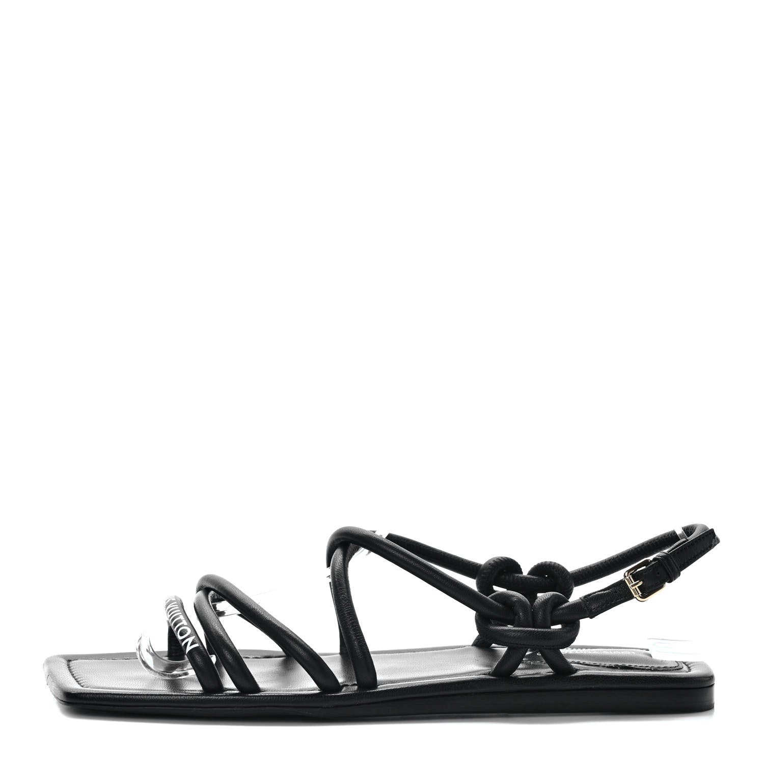 Louis Vuitton Lambskin Nova Flat Sandals 37 Black 1 of 8
