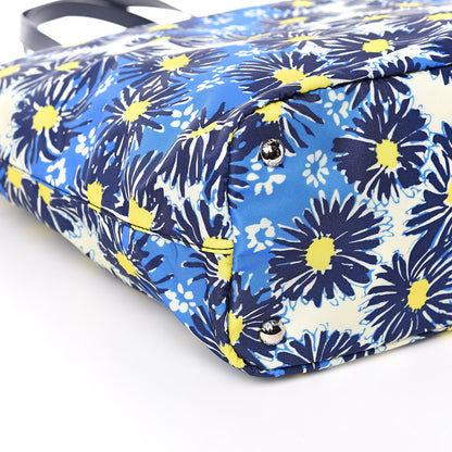 Prada Tessuto Nylon Saffiano Floral Print Tote Bluette Dis Primule 8 of 10