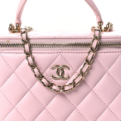 Chanel Lambskin Quilted Small Top Handle Vanity Case With Chain Light Pink 8 of 12