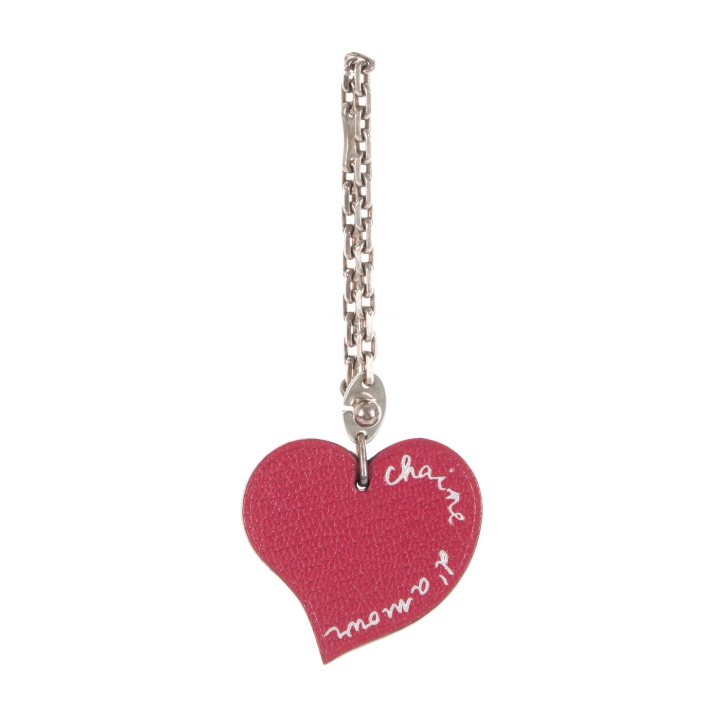 Chevre Chaine D'Amour Heart Key Chain Bag Charm Rouge Vif Orange