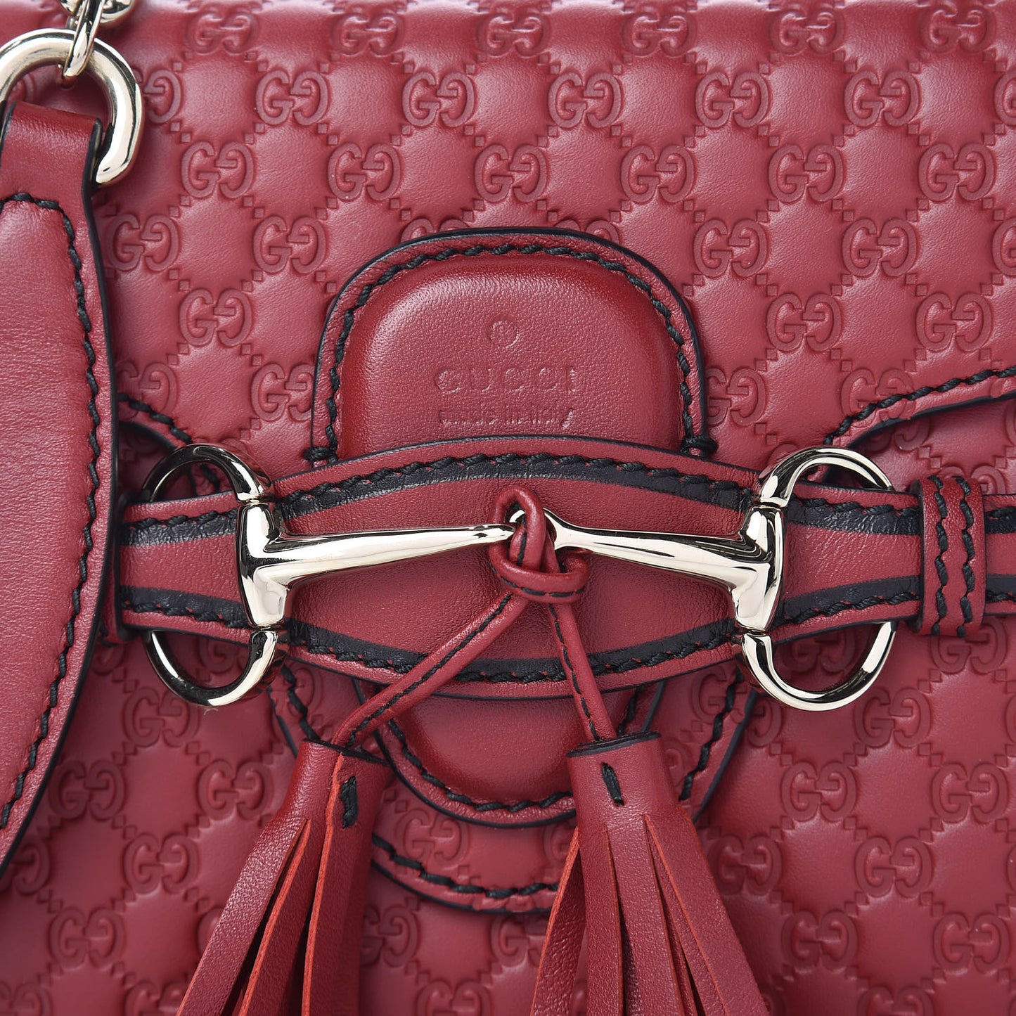 Soft Microguccissima Mini Emily Chain Shoulder Bag Rosso