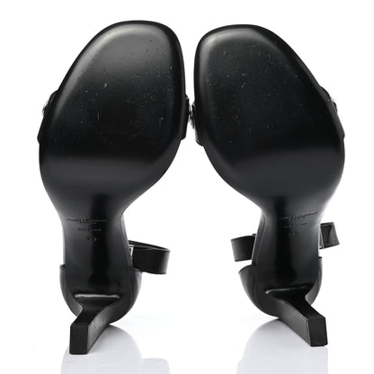 Saint Laurent Calfskin Grace105 Studded 105 Ankle Strap Sandals 39 Black 5 of 7