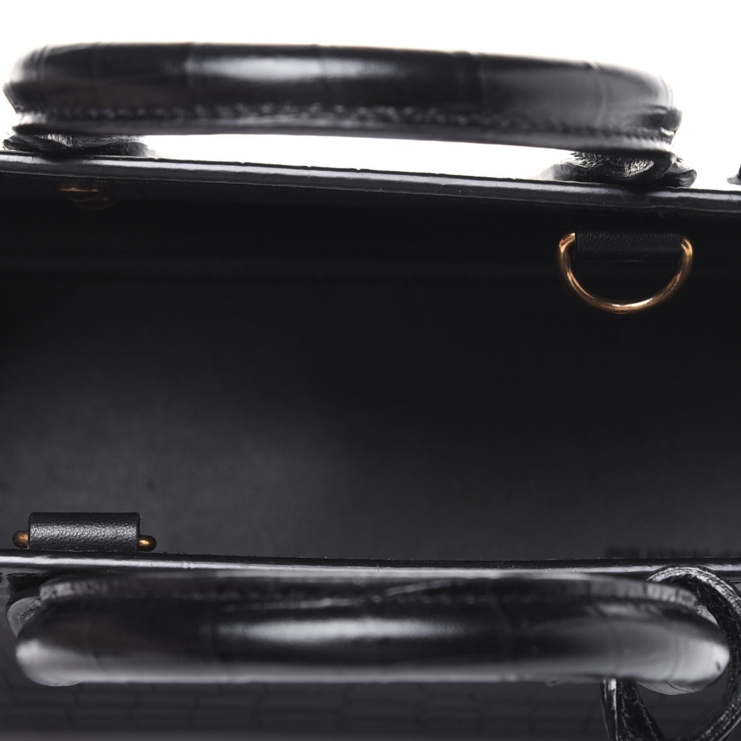 Calfskin Crocodile Embossed Nano Sac De Jour Black