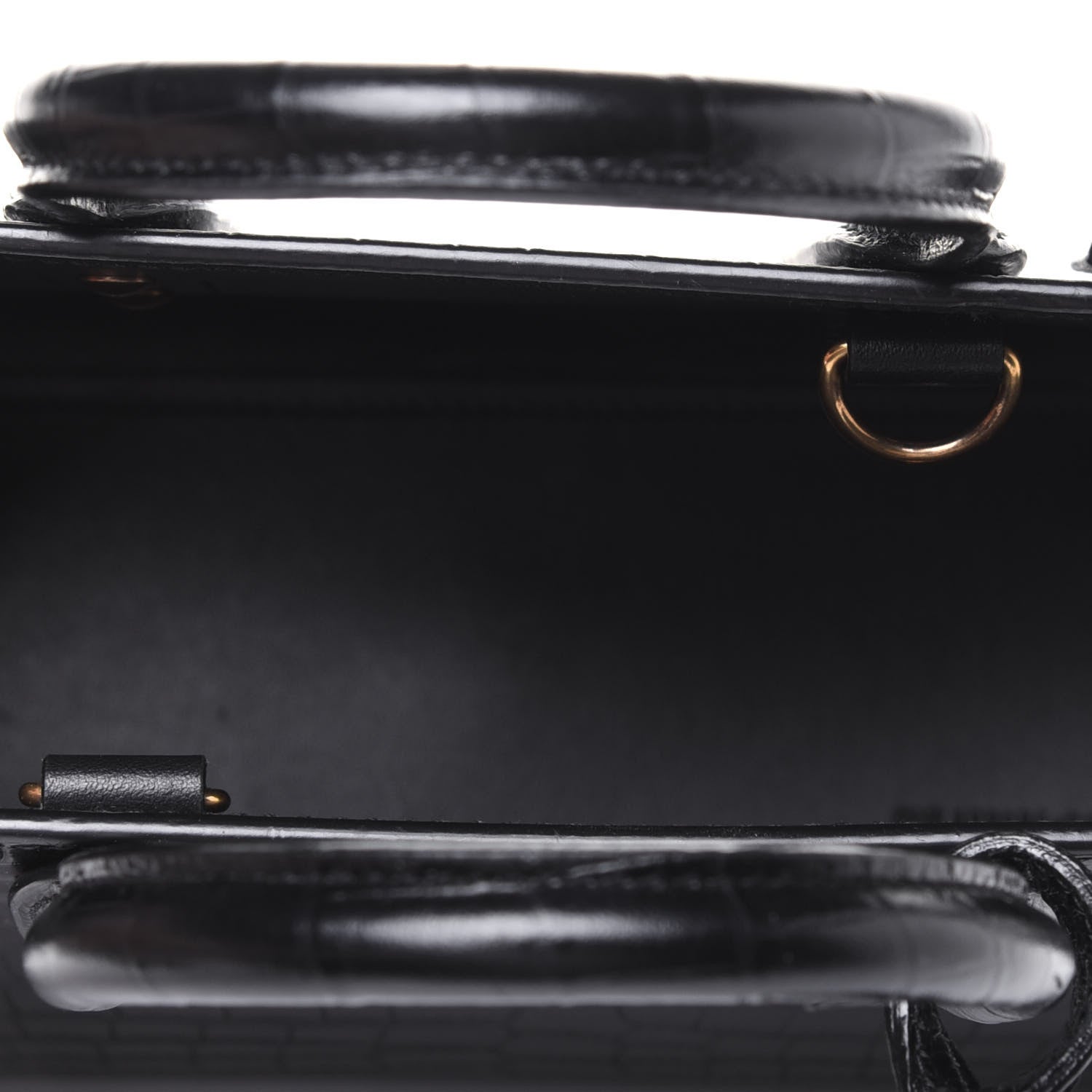 Saint Laurent Calfskin Crocodile Embossed Nano Sac De Jour Black 6 of 15