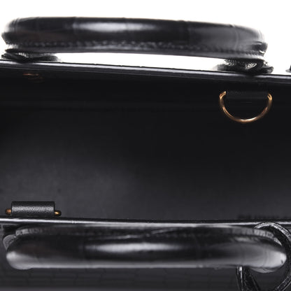 Saint Laurent Calfskin Crocodile Embossed Nano Sac De Jour Black 6 of 15
