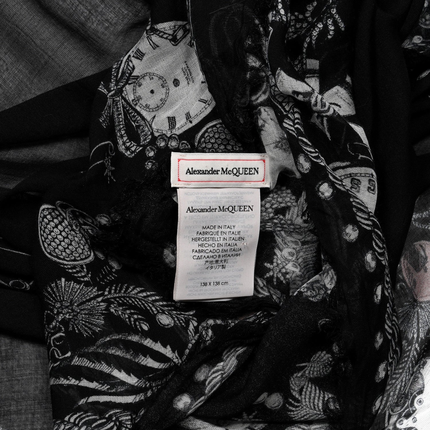 Alexander McQueen Modal Jewelled Skull Scarf Black Multicolor 3 of 5
