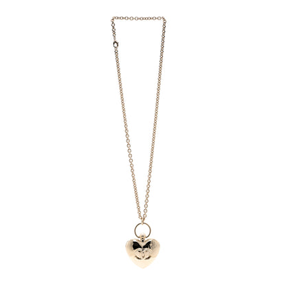 Chanel Metal CC Heart Locket Necklace Gold 3 of 6