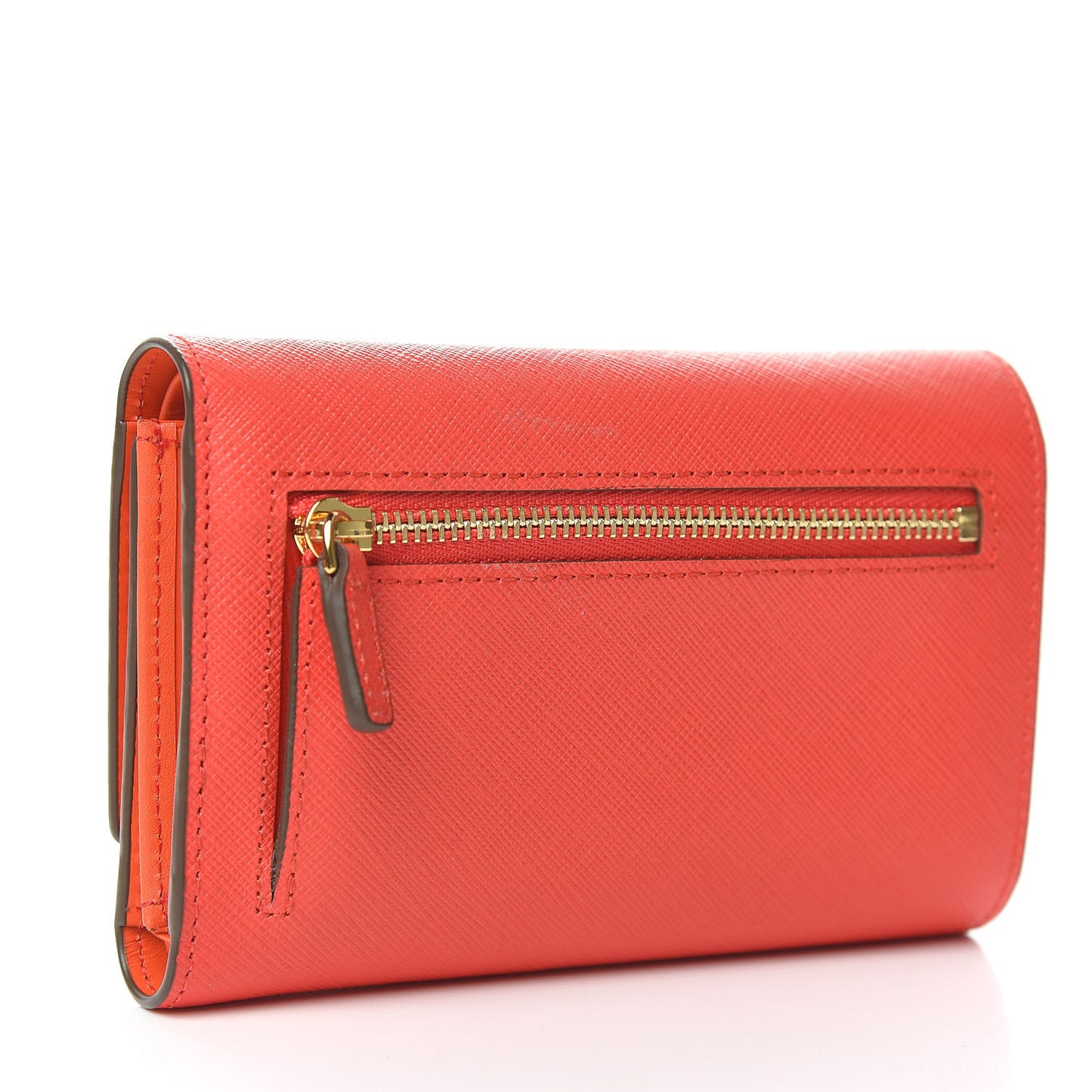 Saffiano Tri-Fold Wallet Flap Poppy Red