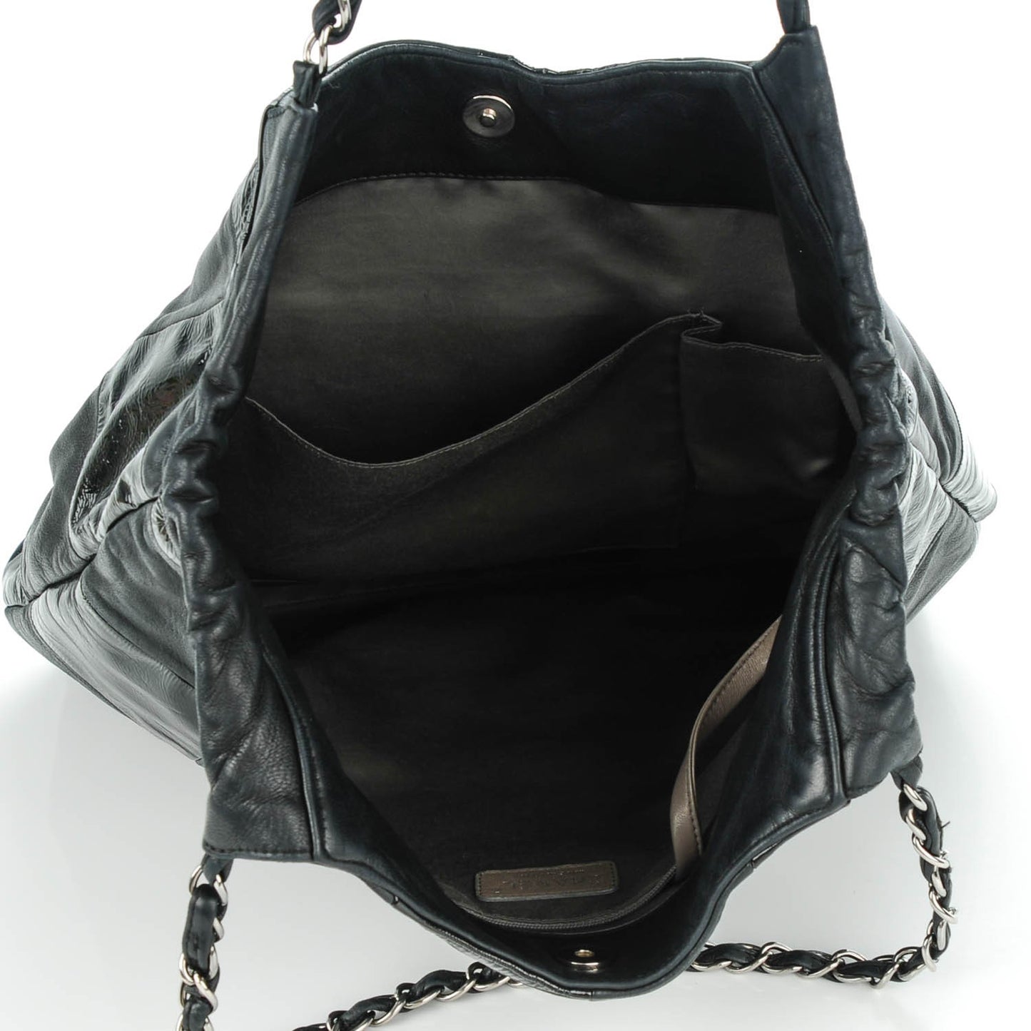 Patent Patchwork Brooklyn Tote Black