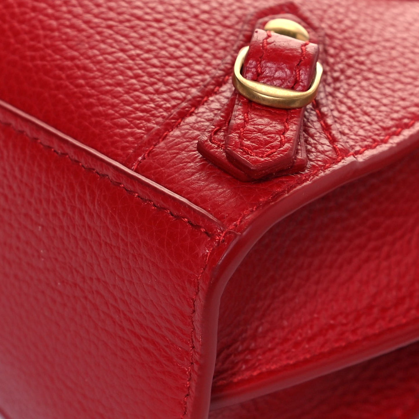 Grained Calfskin Neo Classic Gold Hardware Nano City Crossbody Medium Red