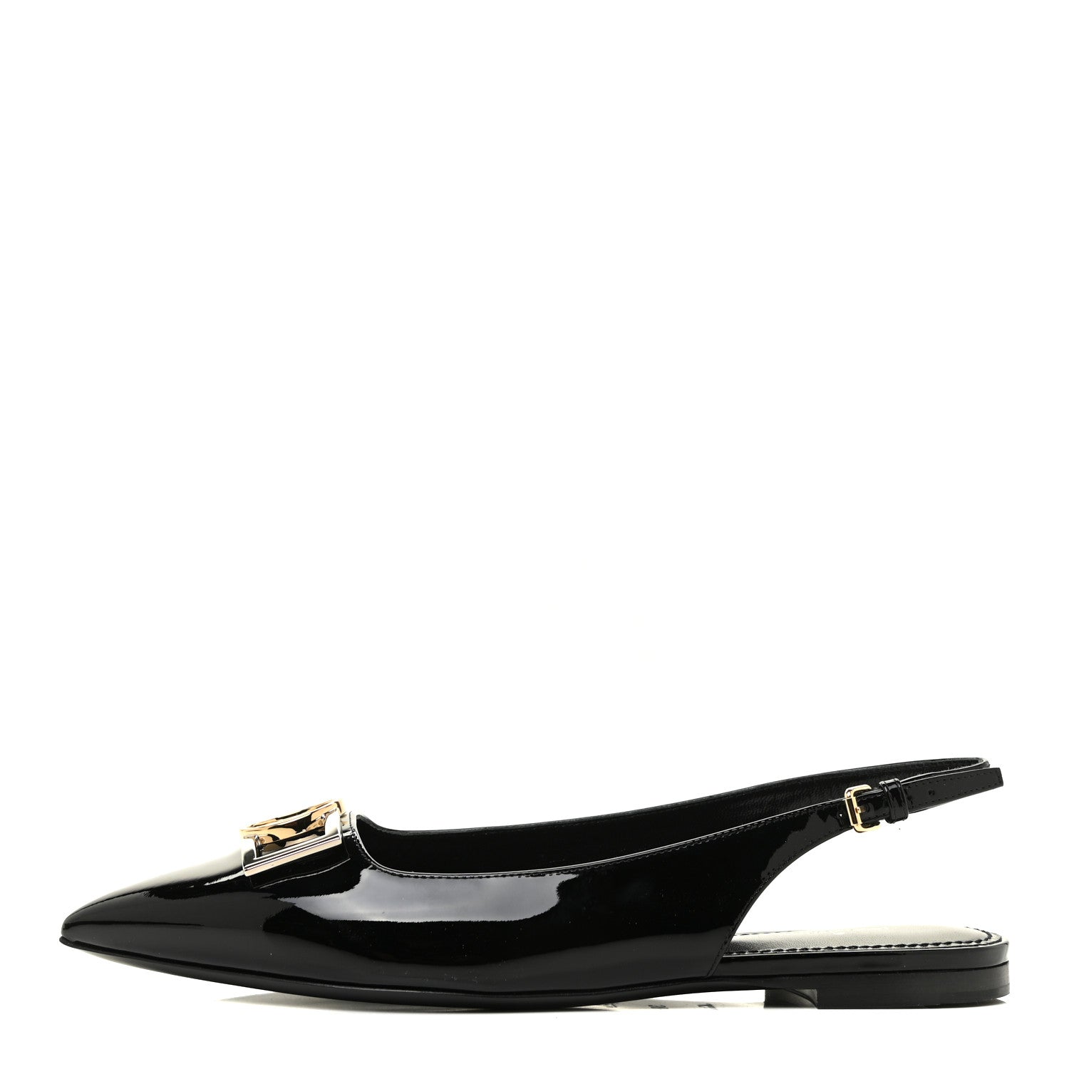 Louis Vuitton Patent Insider Slingback Ballerina Flats 38 Black 1 of 8