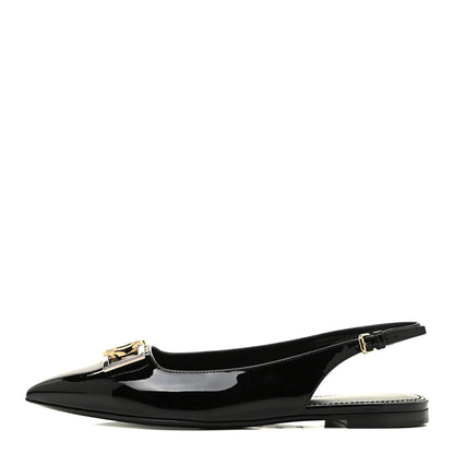 Louis Vuitton Patent Insider Slingback Ballerina Flats 38 Black 1 of 8