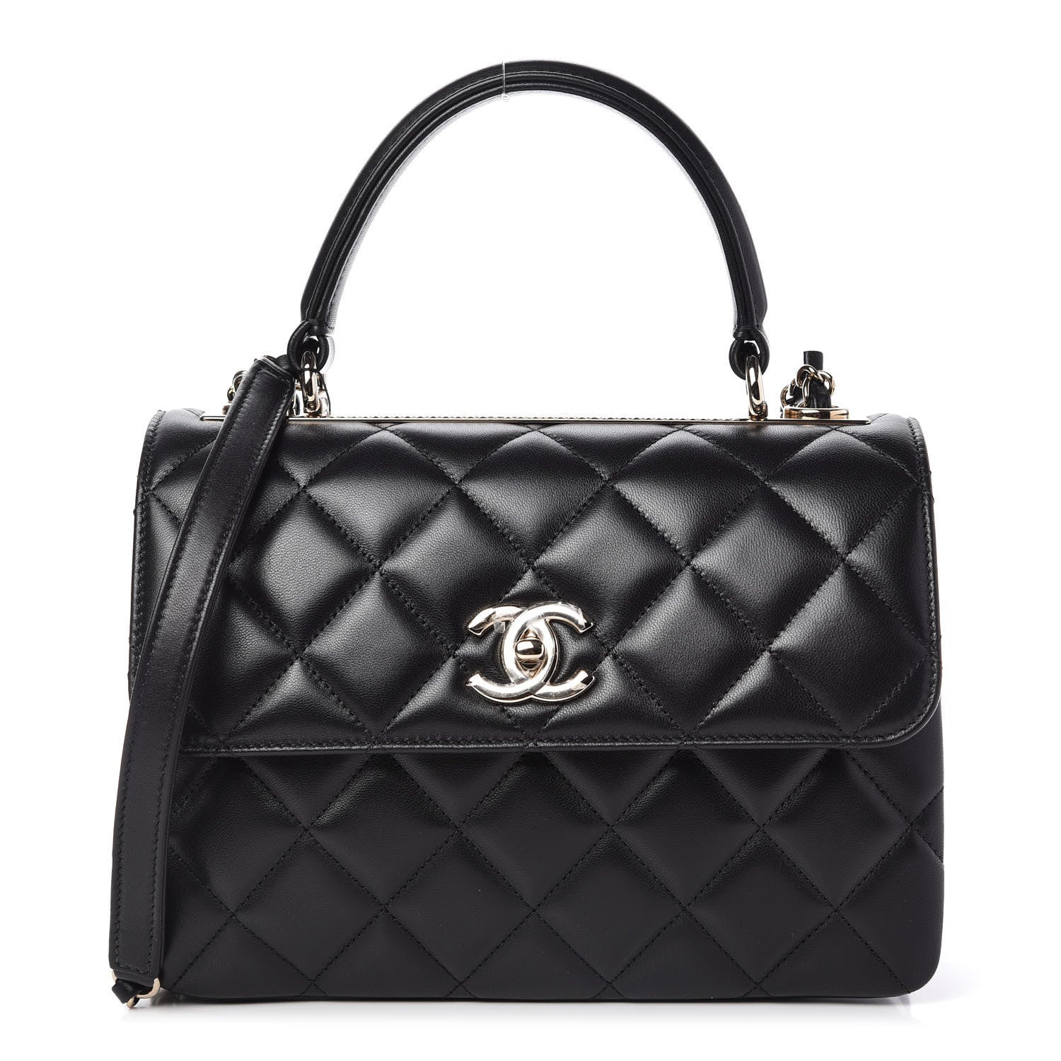 Chanel Lambskin Quilted Small Trendy CC Dual Handle Flap Bag Black 1 of 11