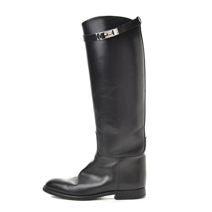 Hermes Box Kelly Jumping Boots 37 Black 1 of 15