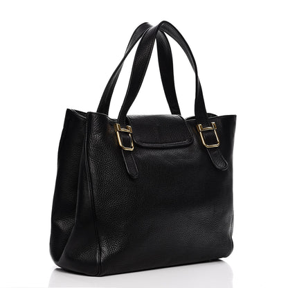 Gucci Pebbled Calfskin Medium 1973 Tote Black 13 of 21