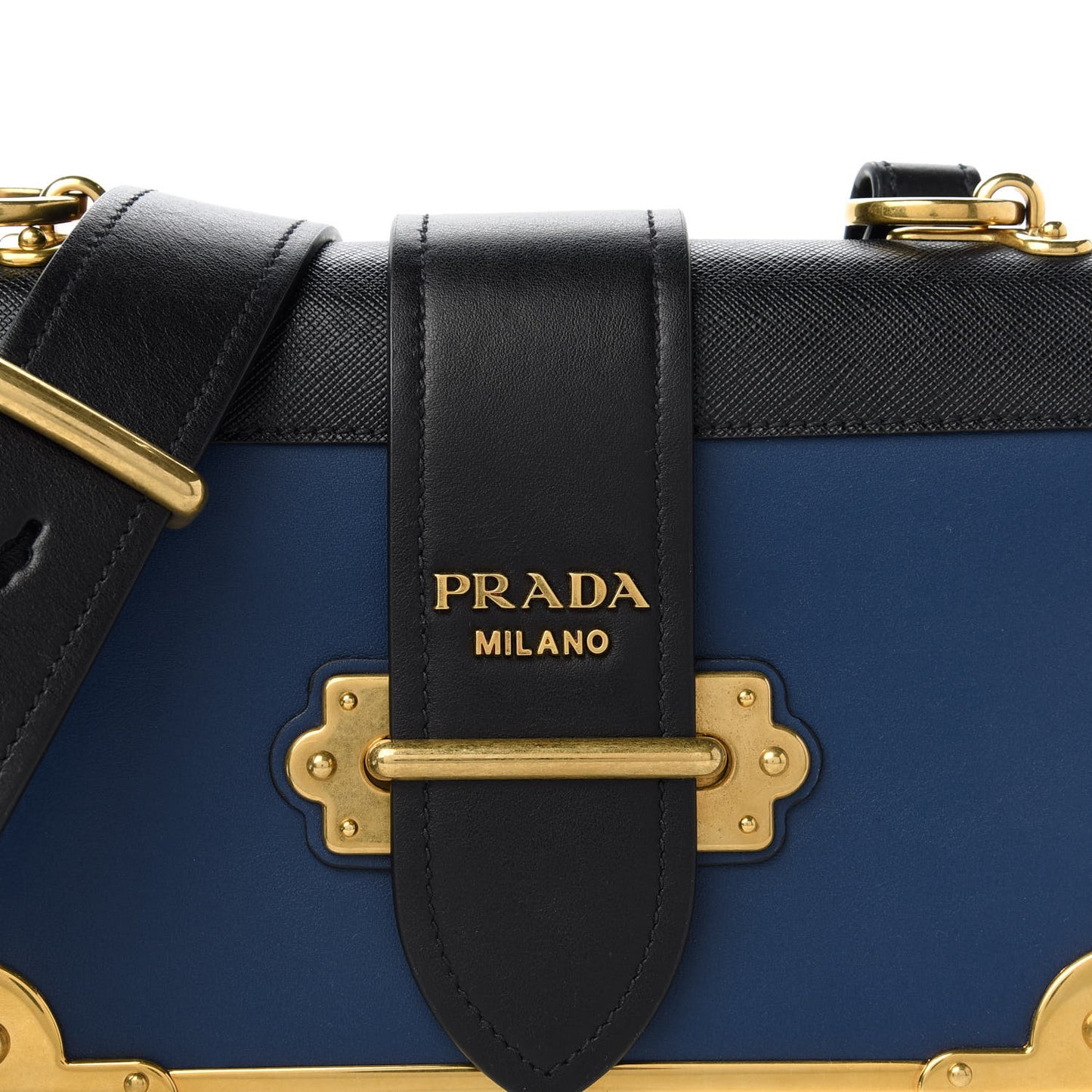 City Calf Saffiano Cahier Bag Bluette Black